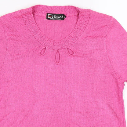 elegant collection Womens Pink  Knit Pullover Jumper Size S