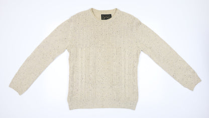 Red Hearing Mens Beige   Pullover Jumper Size S