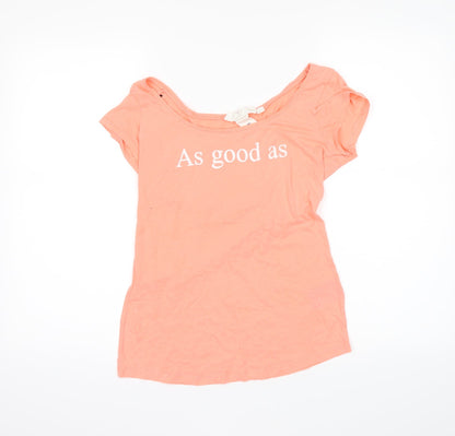 Womens UK Size S H&M Pink Basic Blouse