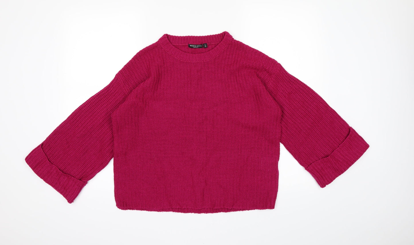 Brave Soul Womens Purple   Pullover Jumper Size 12