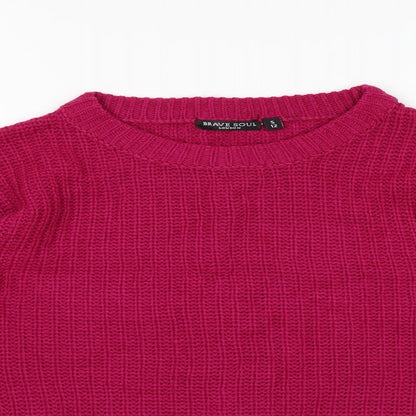 Brave Soul Womens Purple   Pullover Jumper Size 12