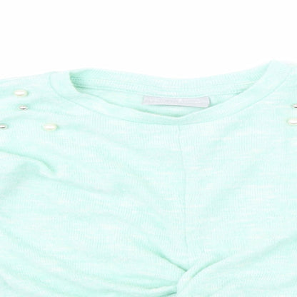 Matalan Girls Blue   Pullover Jumper Size 5 Years  - Twist front