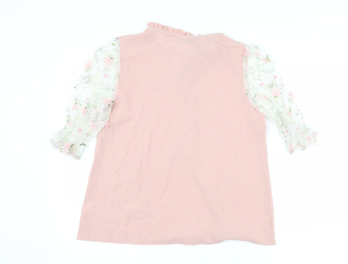 SheIn Womens Pink Floral  Basic Blouse Size M