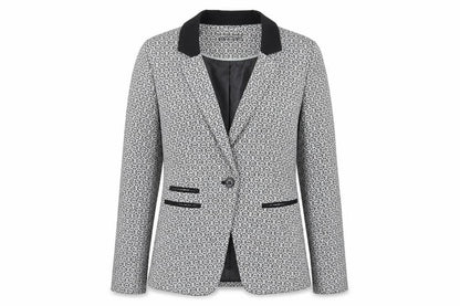 Dorothy Perkins Womens Silver Geometric  Jacket Suit Jacket Size 8