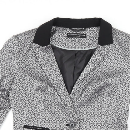 Dorothy Perkins Womens Silver Geometric  Jacket Suit Jacket Size 8