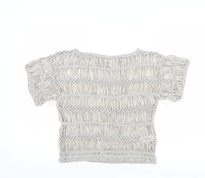 Miss Selfridge Womens Beige   Basic T-Shirt Size 6