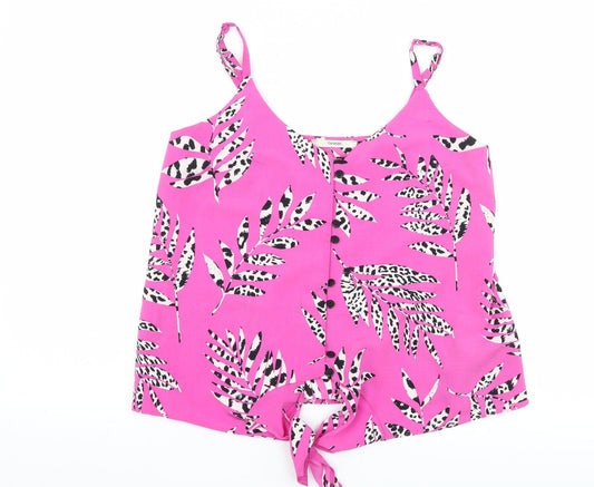 George Womens Pink Striped  Camisole Tank Size 8  - Tie Front