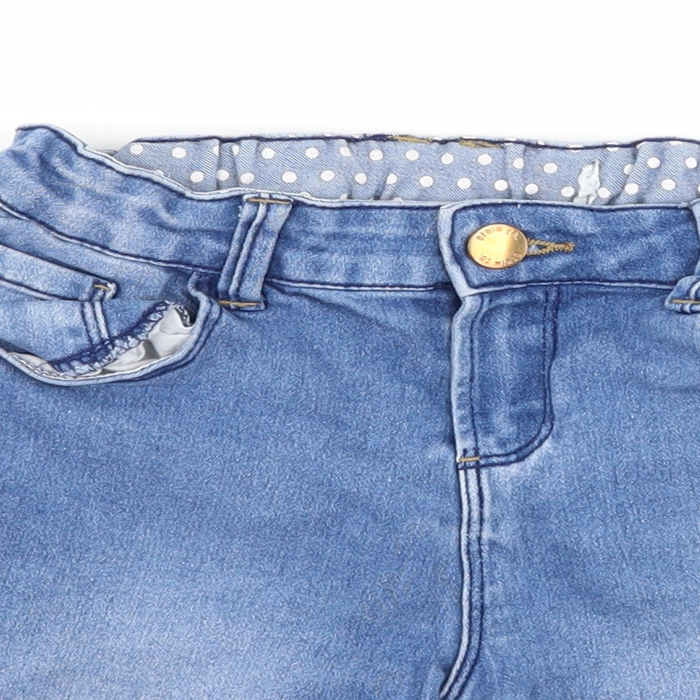denim co Girls Blue Polka Dot Denim Bermuda Shorts Size 7-8 Years