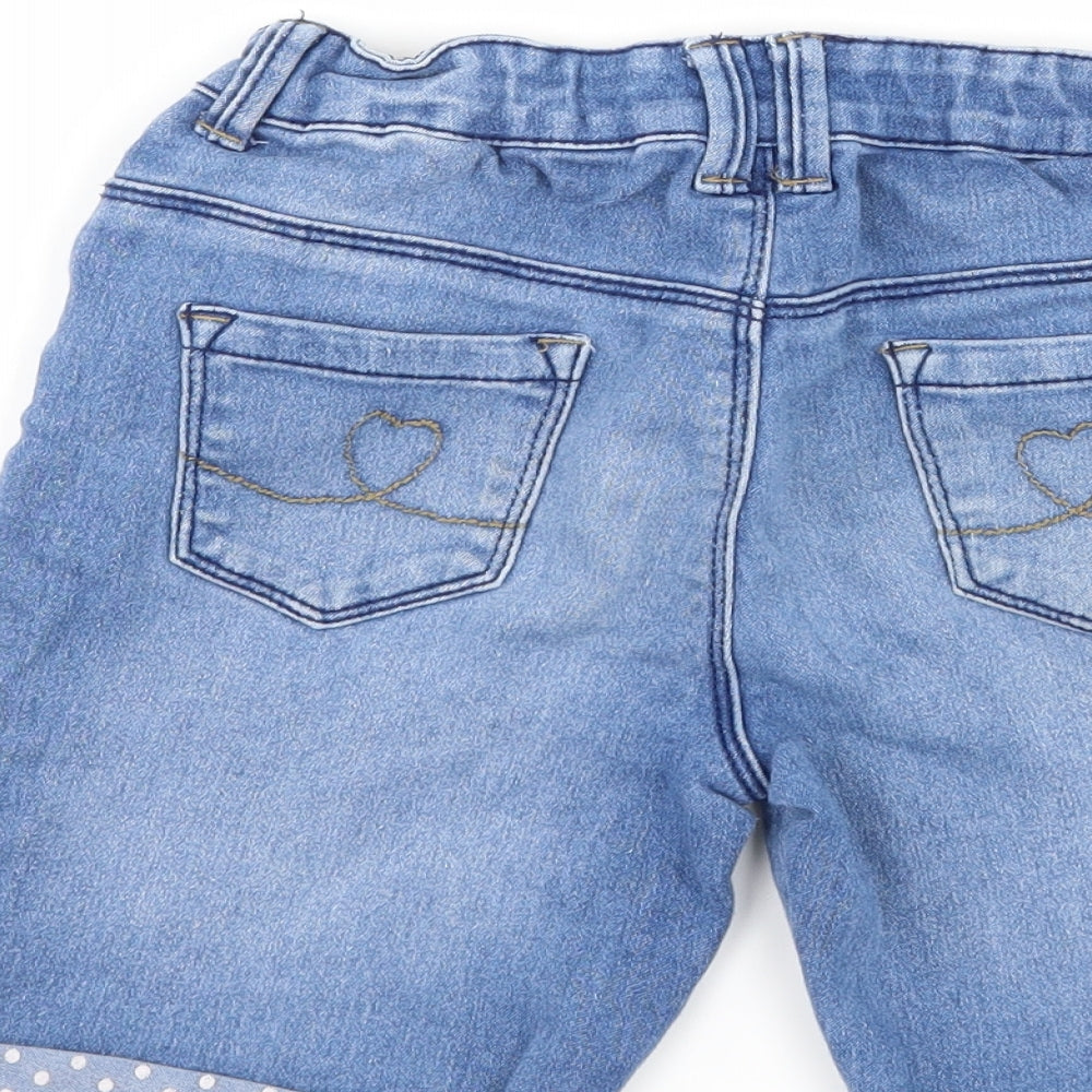 denim co Girls Blue Polka Dot Denim Bermuda Shorts Size 7-8 Years