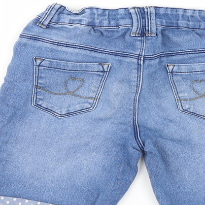 denim co Girls Blue Polka Dot Denim Bermuda Shorts Size 7-8 Years