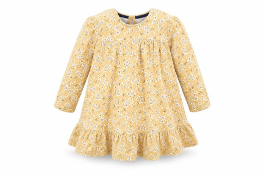 F&F Girls Yellow Floral  A-Line  Size 18-24 Months