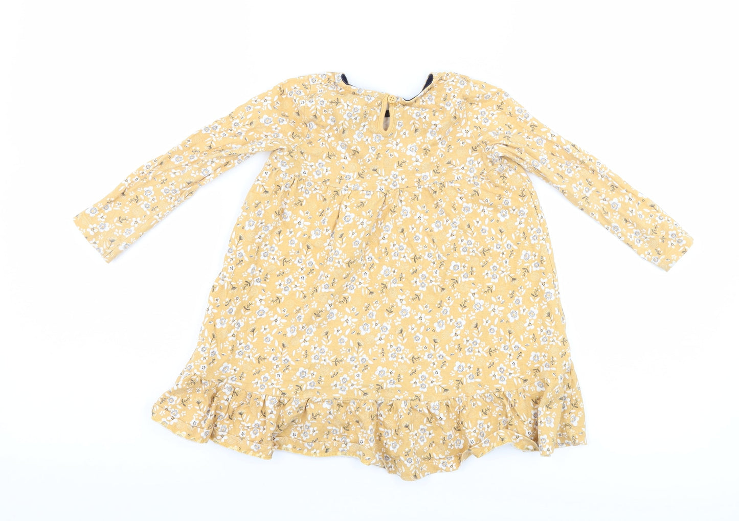 F&F Girls Yellow Floral  A-Line  Size 18-24 Months