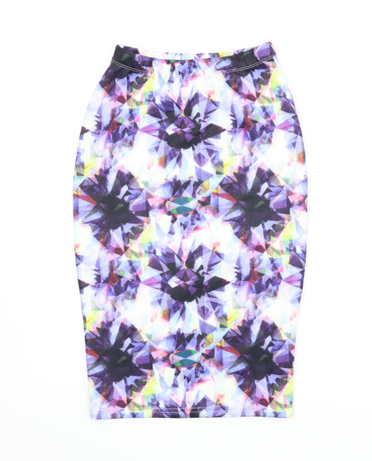 AX Paris Womens Purple Argyle/Diamond  Straight & Pencil Skirt Size 8