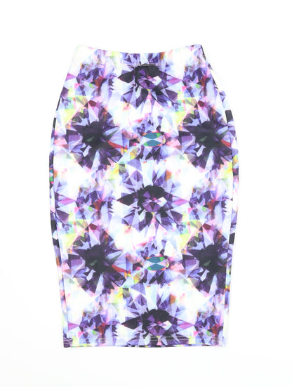 AX Paris Womens Purple Argyle/Diamond  Straight & Pencil Skirt Size 8