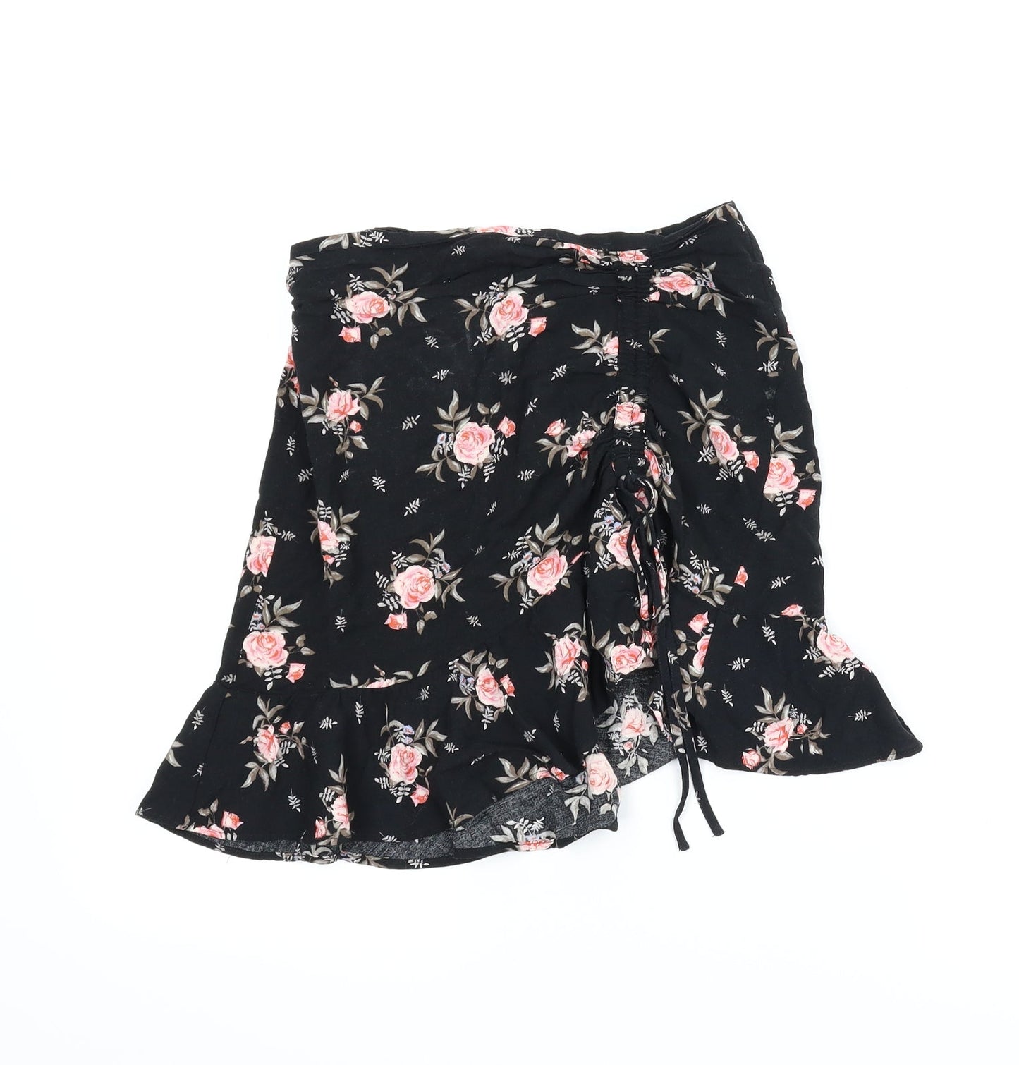 Divided Womens Black Floral  A-Line Skirt Size 6