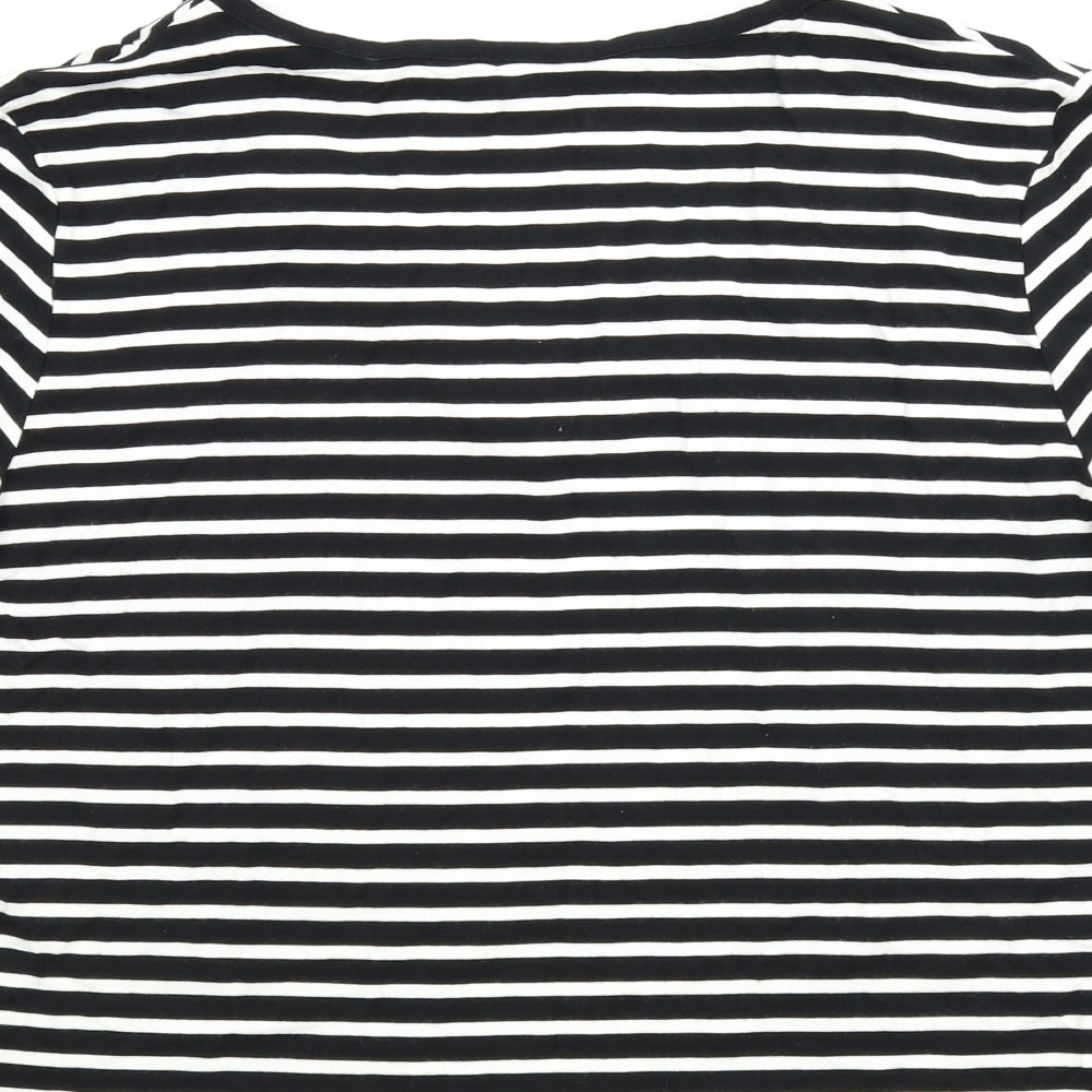 CC Womens Black Striped  Basic T-Shirt Size L