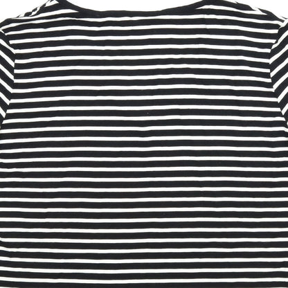 CC Womens Black Striped  Basic T-Shirt Size L