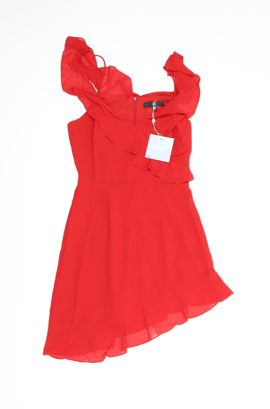 Misguided Womens Red   Fit & Flare  Size 8