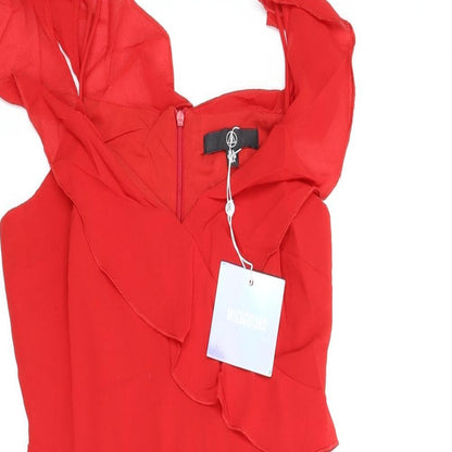 Misguided Womens Red   Fit & Flare  Size 8