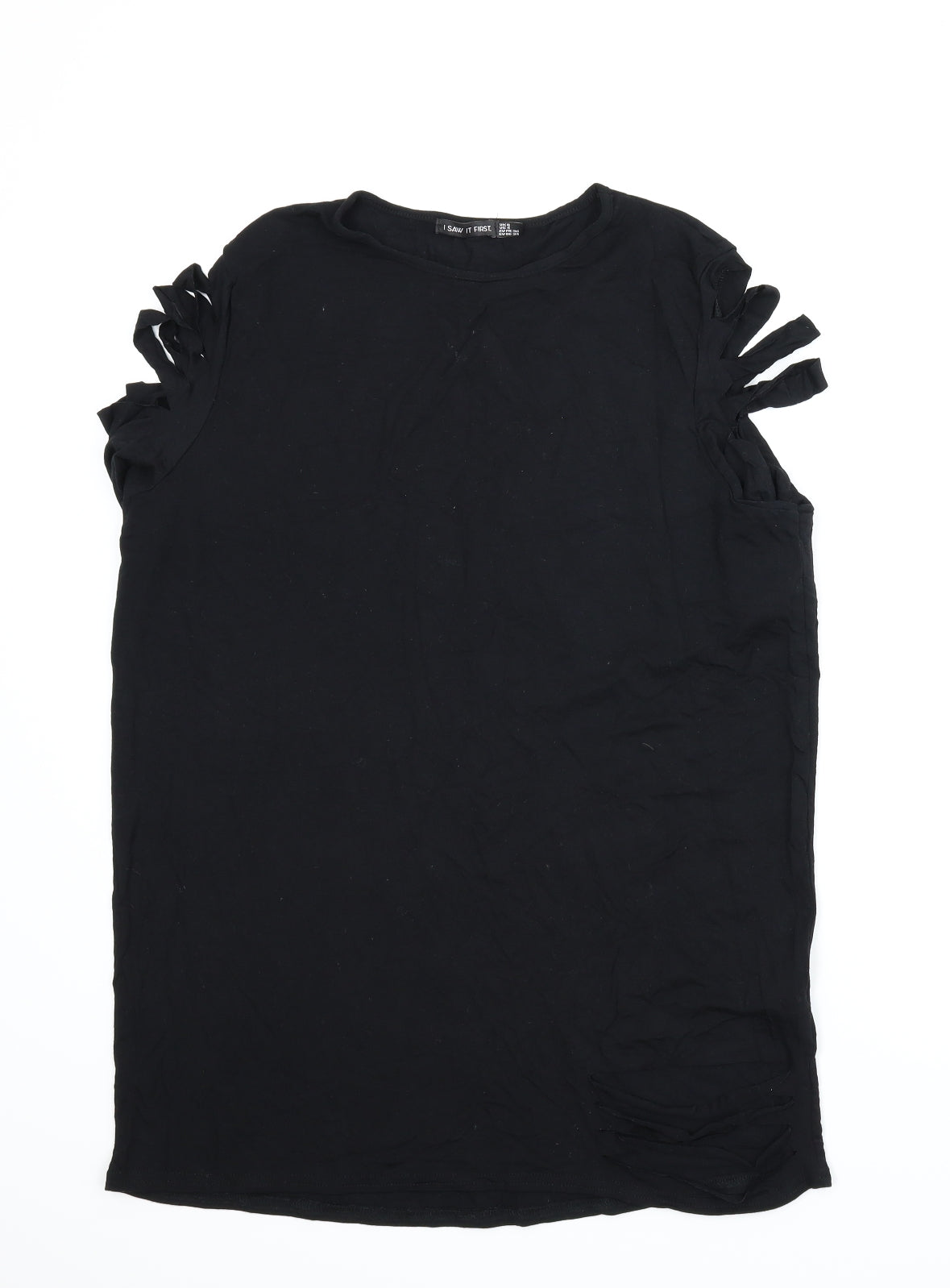 I SAW IT FIRST Womens Black   Tunic T-Shirt Size 8