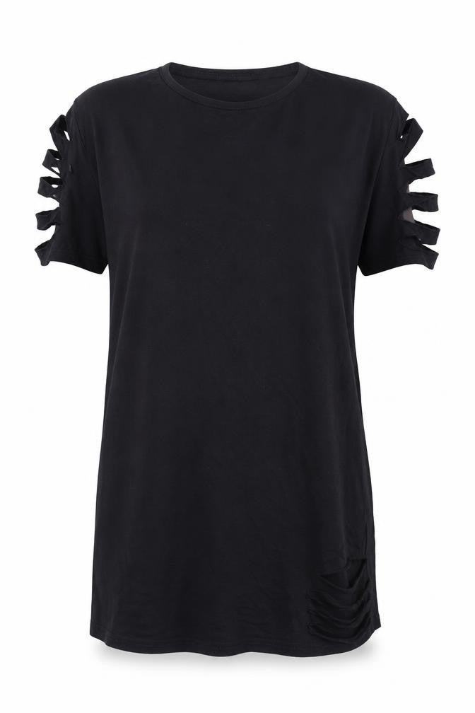Womens UK Size 8 I SAW IT FIRST Black Tunic T-Shirt