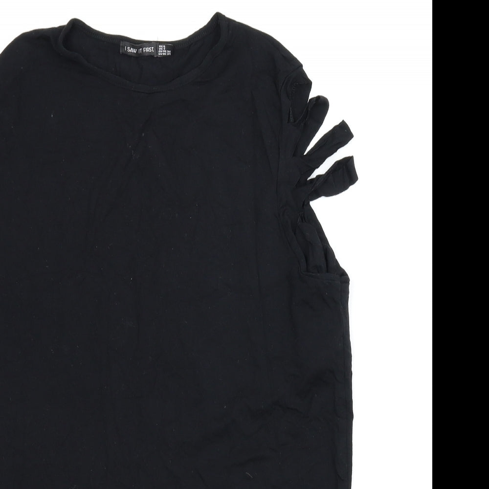 I SAW IT FIRST Womens Black   Tunic T-Shirt Size 8