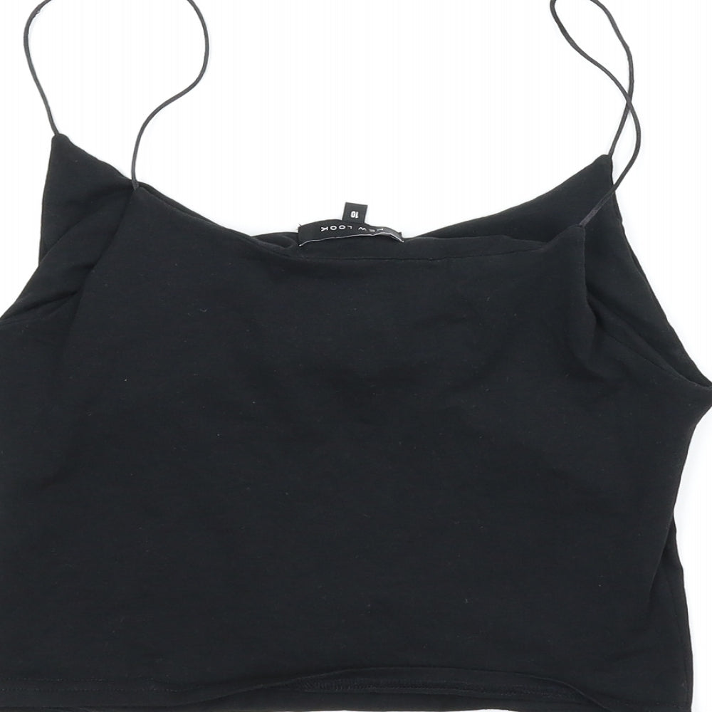 Womens UK Size 10 New Look Black Camisole Tank