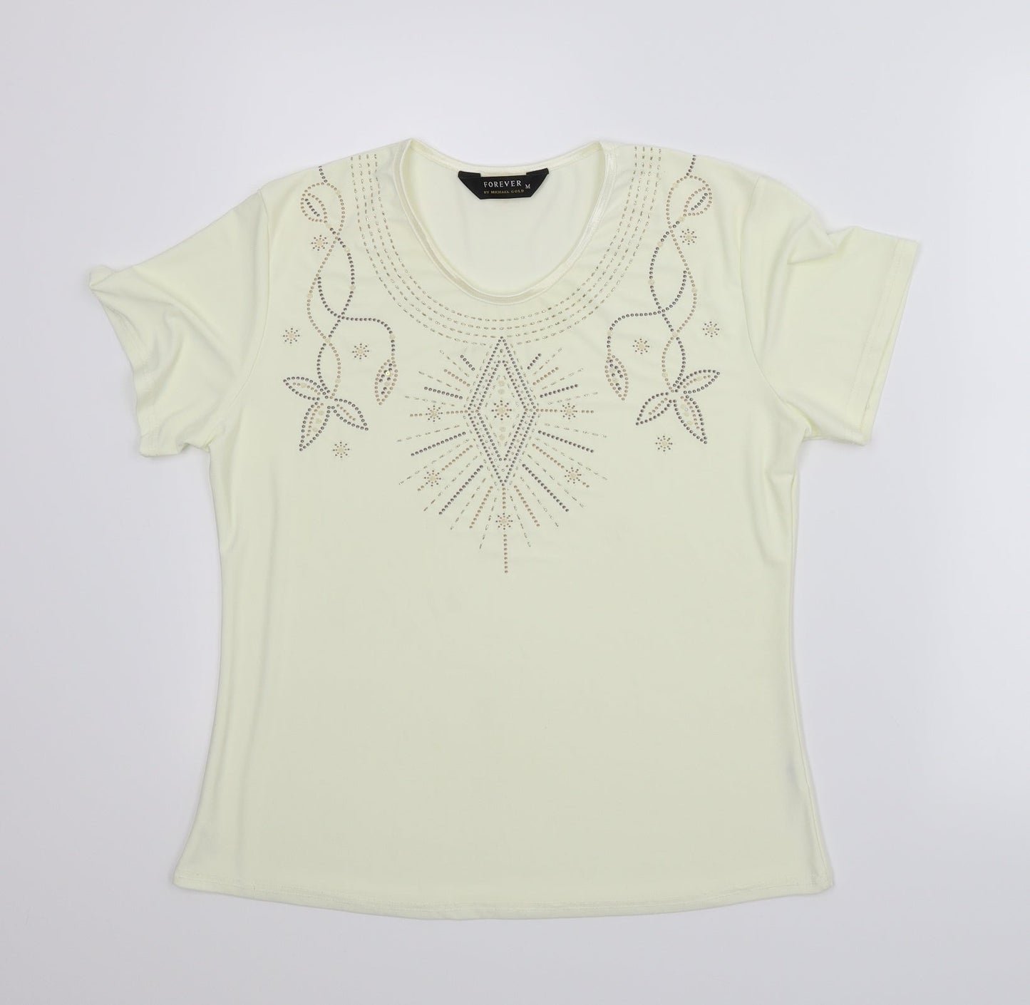 Womens UK Size M Forever Beige Basic Blouse