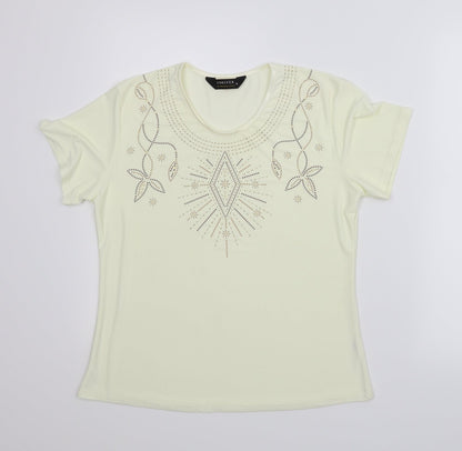 Womens UK Size M Forever Beige Basic Blouse