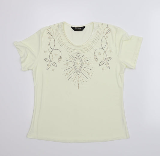 Womens UK Size M Forever Beige Basic Blouse