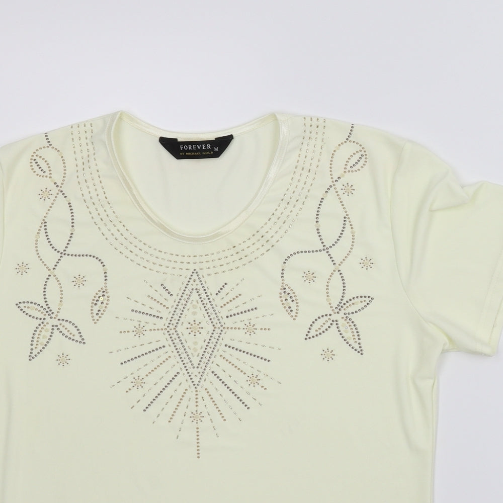Womens UK Size M Forever Beige Basic Blouse