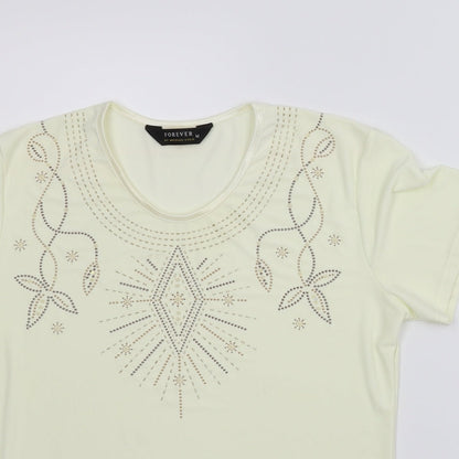 Womens UK Size M Forever Beige Basic Blouse