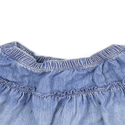 George Girls Blue  Denim A-Line Skirt Size 3-4 Years