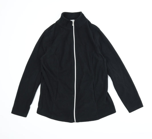 Capsule Womens Black Fleece Full Zip Jumper Size 12
