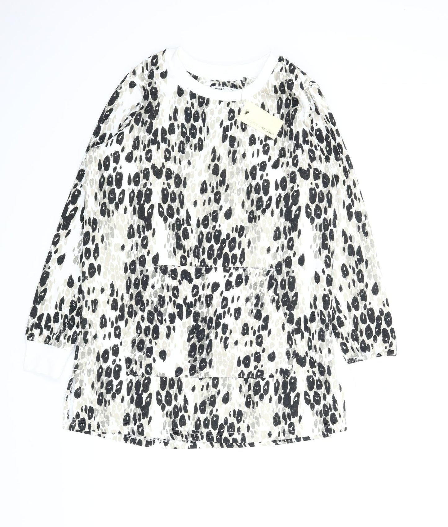 Capsule Womens Beige Animal Print  Jumper Dress  Size 10