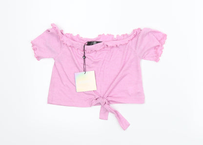 Misguided Womens Pink   Cropped Tank Size 6