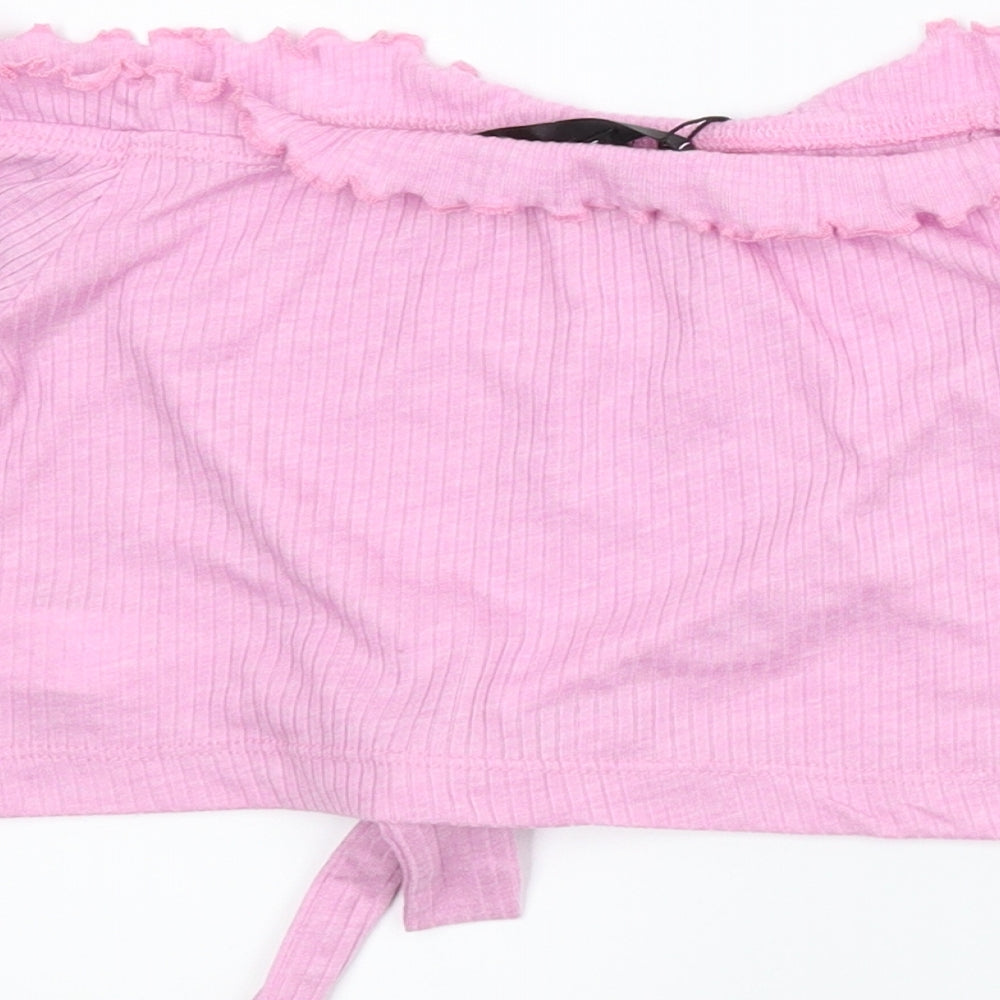 Misguided Womens Pink   Cropped Tank Size 6