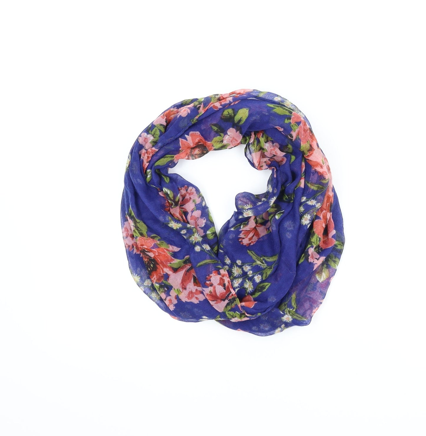 Preworn Womens Blue Floral   Scarf
