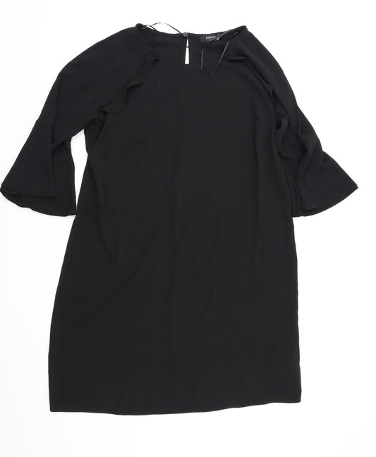 Front view of Papaya women’s black fit & flare, size UK 14