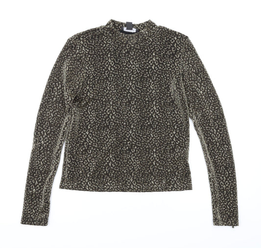 Primark  Womens Brown Animal Print  Basic T-Shirt Size XS