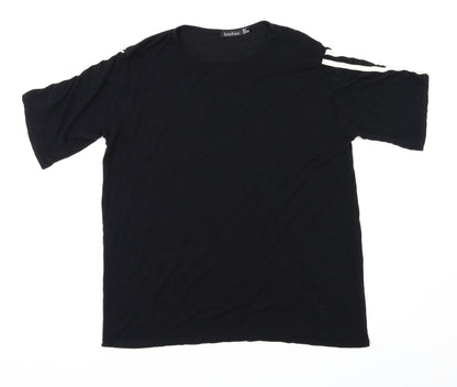 Boohoo Womens Black   Basic T-Shirt Size 10