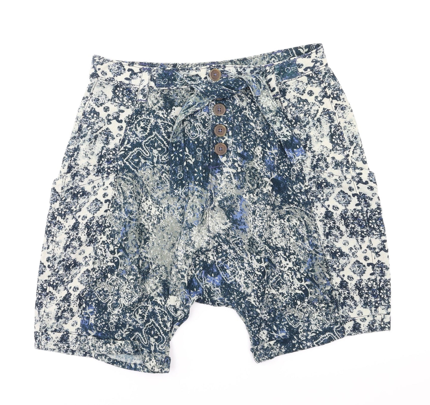 Five people Womens Blue Floral  Paperbag Shorts Size 4