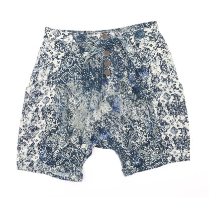 Five people Womens Blue Floral  Paperbag Shorts Size 4