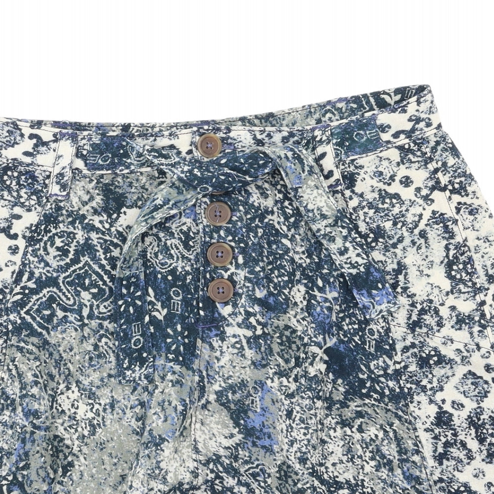 Five people Womens Blue Floral  Paperbag Shorts Size 4
