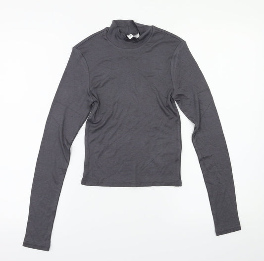 Womens UK Size XS H&M Grey Basic T-Shirt
