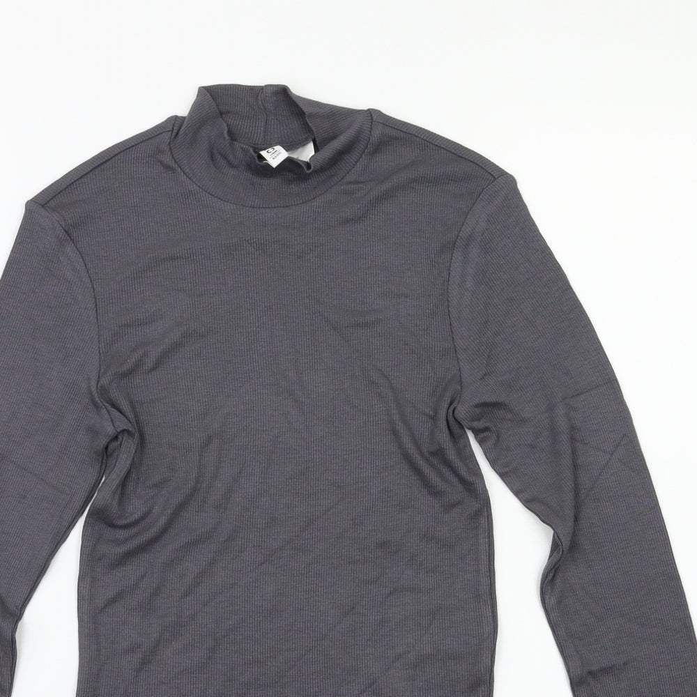 Womens UK Size XS H&M Grey Basic T-Shirt