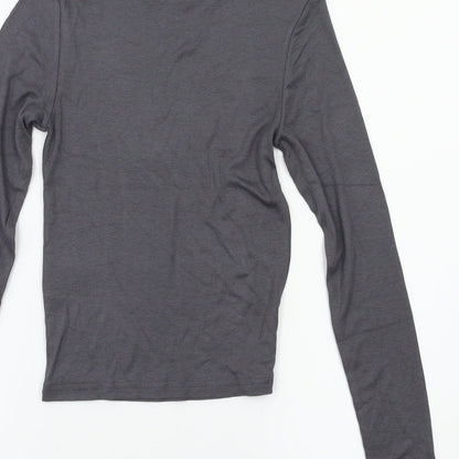 Womens UK Size XS H&M Grey Basic T-Shirt