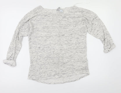 Womens UK Size XS H&M Grey Basic T-Shirt