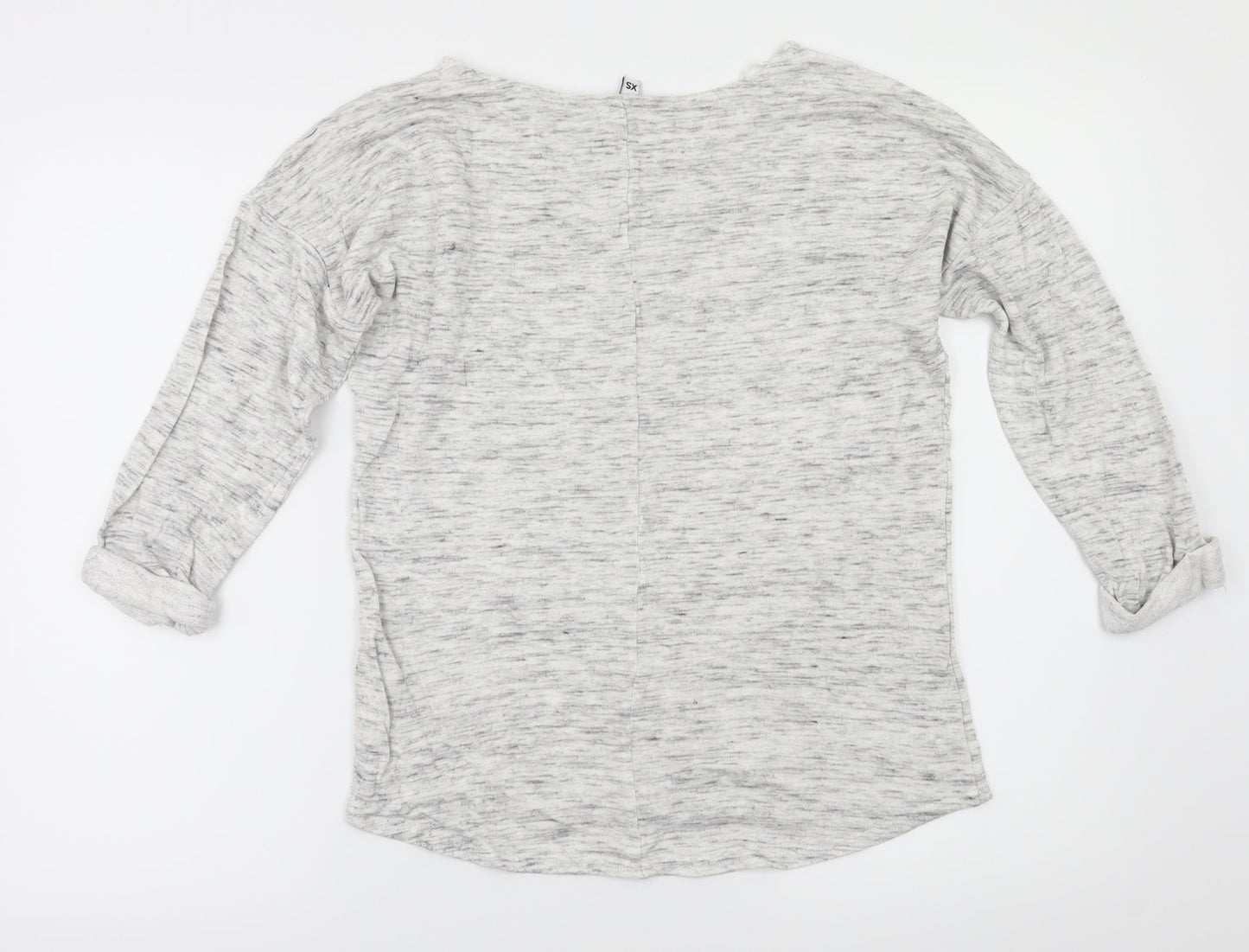 Womens UK Size XS H&M Grey Basic T-Shirt