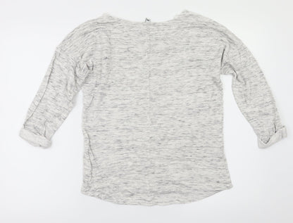 Womens UK Size XS H&M Grey Basic T-Shirt